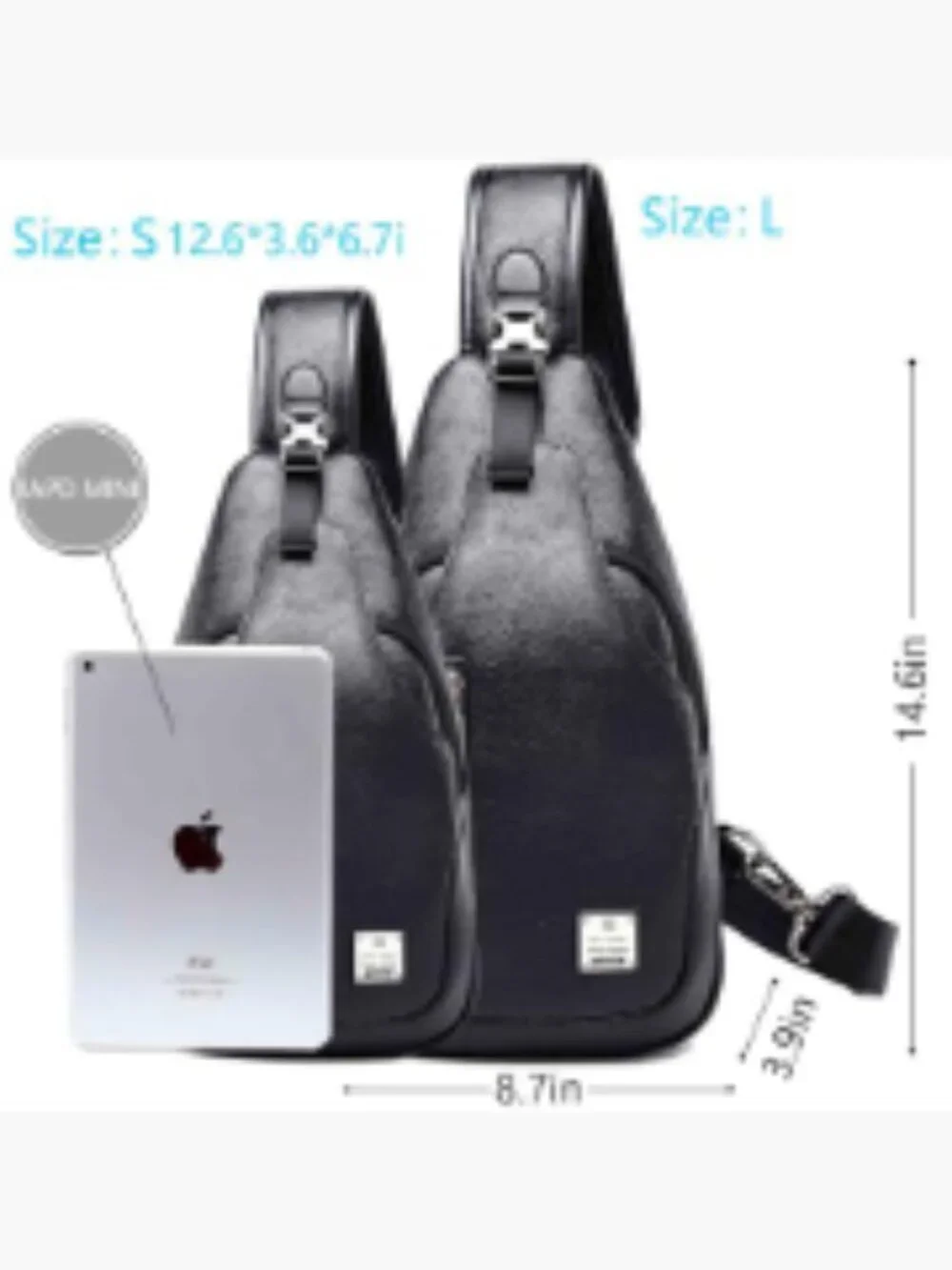 Lightweight PU Leather Sling Crossbody Backpack for Travel Outdoors